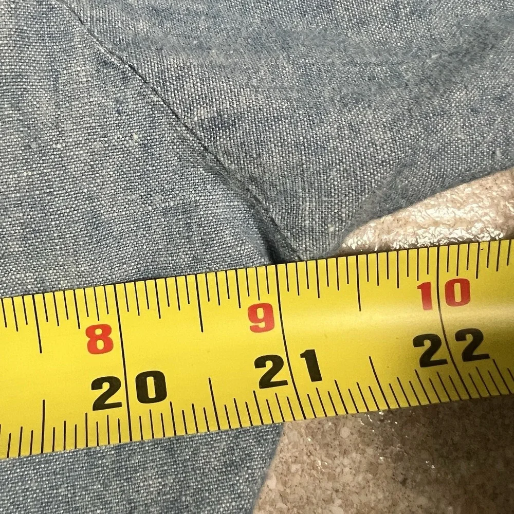 Vintage Levis Shirt Chambray Pearl Snap Sawtooth Pocket Western Made In USA